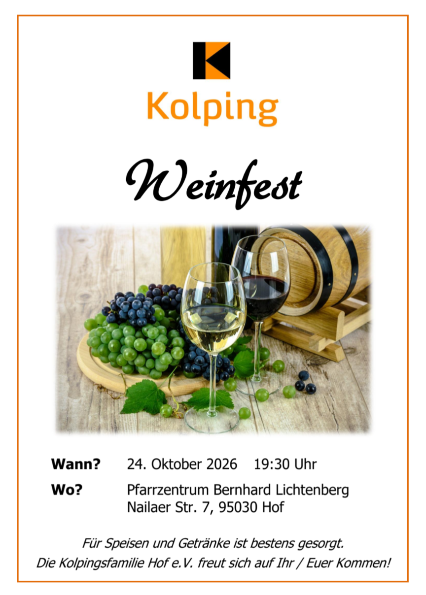Kolping Weinfest 2026 Plakat