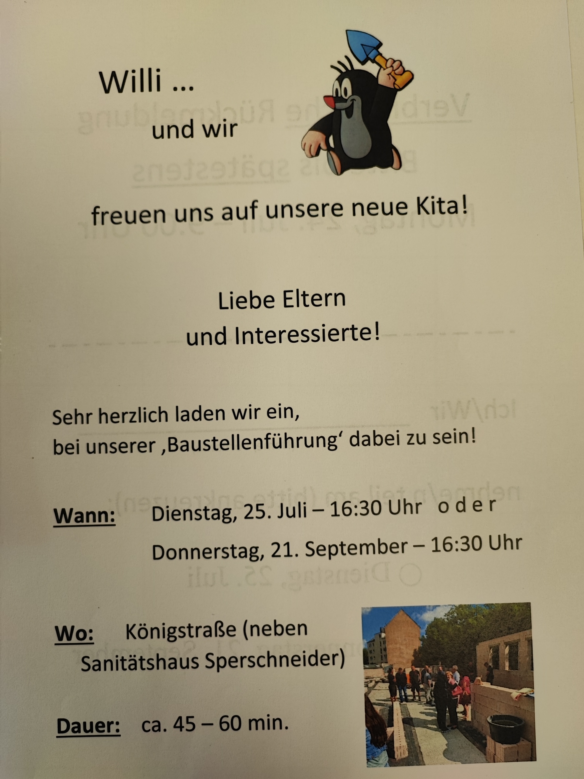 Einladung Baustellenbesichtigung Kita St. Marien