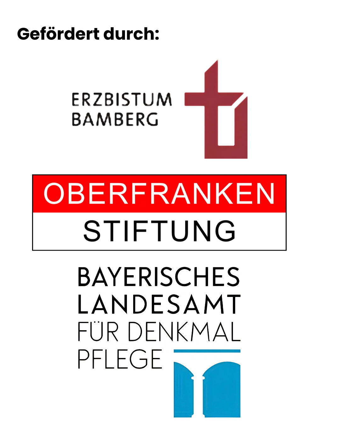 Unsere Förderer für die Baumaßnahmen an der Christkönig-Kirche Helmbrechts Logos der Förderer