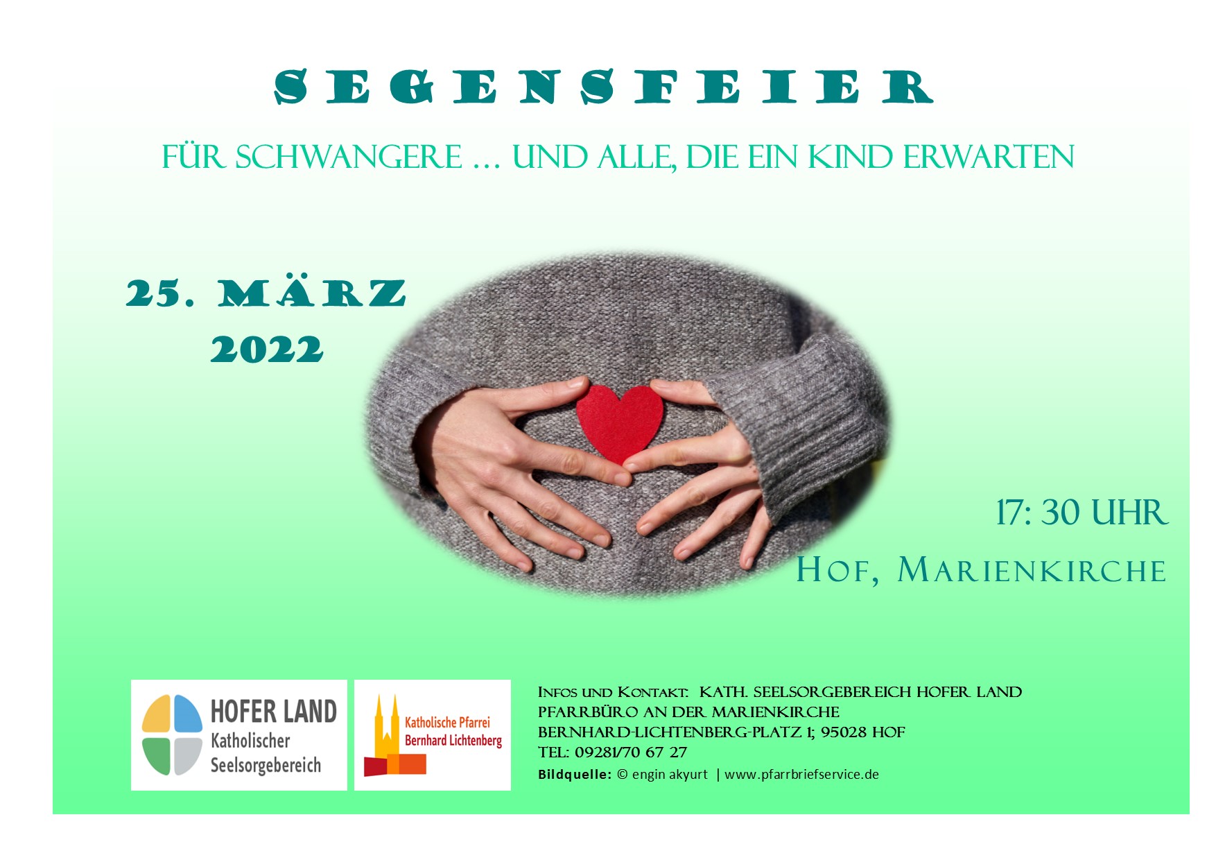 Plakat, Segensfeier für Schwangere