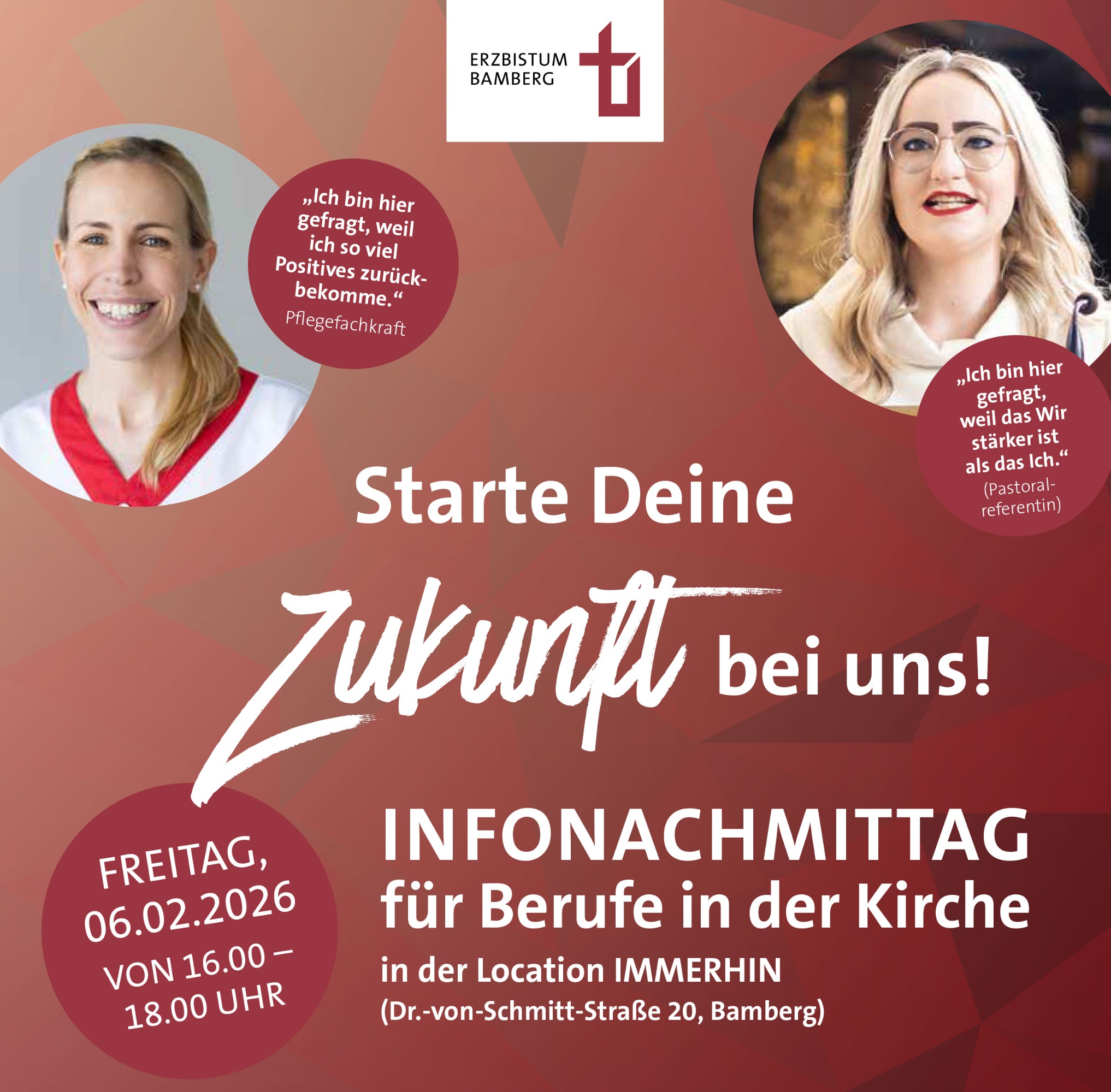 Plakat zum Infonachmittag der Berufe der Kirche 2026